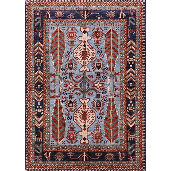 Ahgly Company Indoor Rectangle Mid-Century Modern Rosy Brown Pink Oriental Area Rugs, 8' x 12'