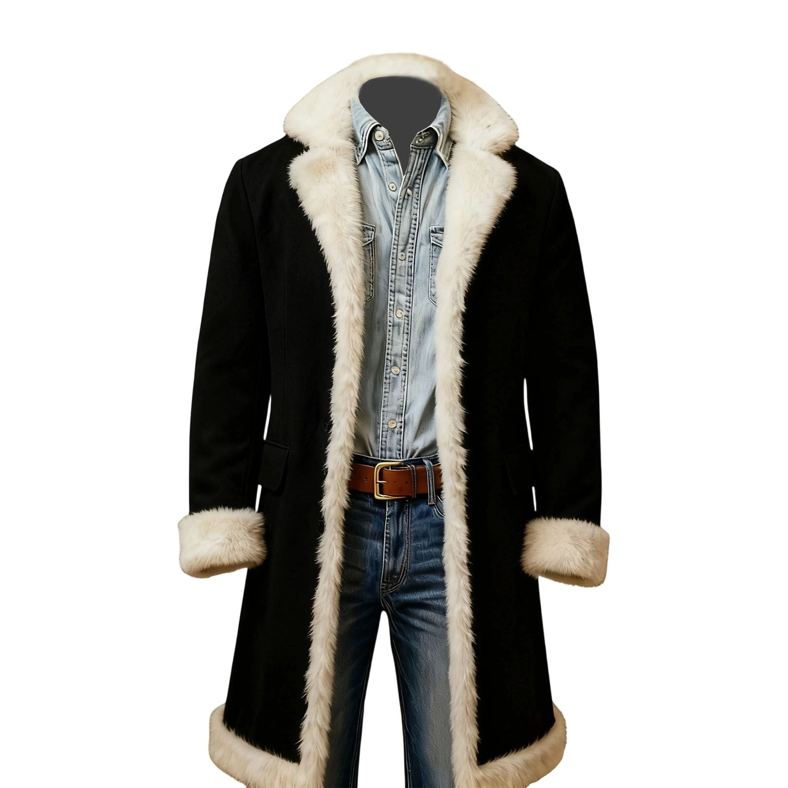Men's Leopard & Zebra Print Faux Fur Jacket, Plush Shawl Collar