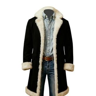 Men's Leopard & Zebra Print Faux Fur Jacket, Plush Shawl Collar