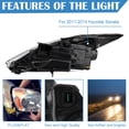 thumbnail image 6 of ECCPP Headlights Assembly Kit for 2011-2014 For Hyundai Sonata Headlights Front Lamp Direct Replacement Pair Left + Right 92101-3Q000, 6 of 6