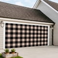 thumbnail image 4 of Black Plaid Garage Door Cover Banner 6 x 13 FT, Vintage Country Gray Buffalo Check Gingham Garage Door Curtains Backdrop with Grommets for Indoor Outdoor Wall Party Porch Yard Decorations Background, 4 of 9