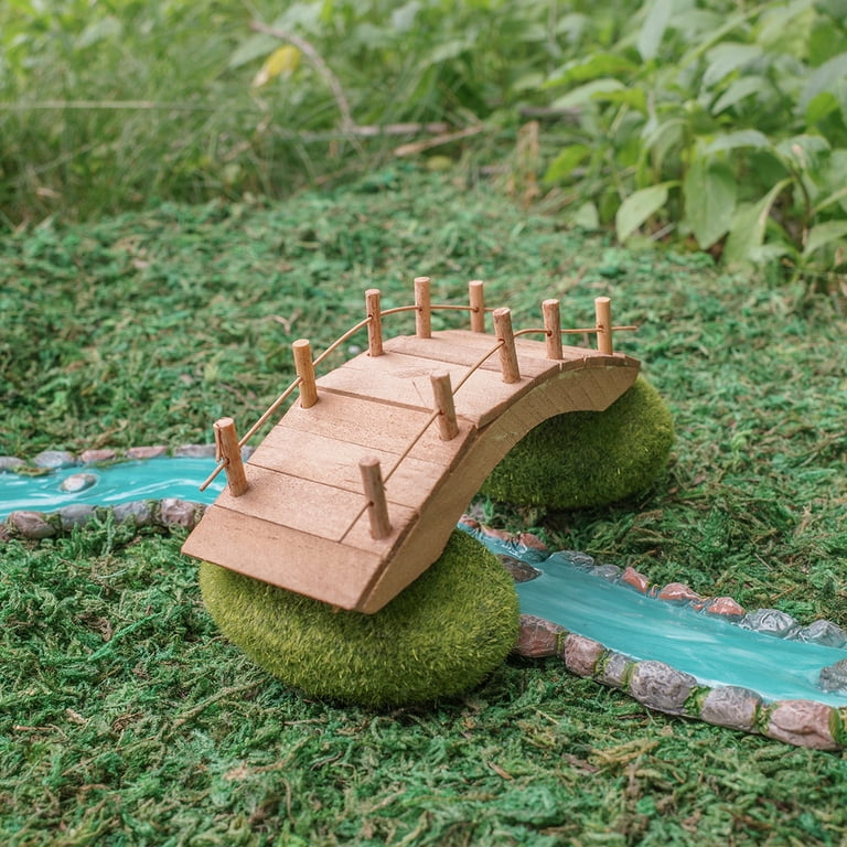 Mini Wooden Arch Bridge Outdoor Fairy Garden Ornament Dollhouse Decor Accessory Mini Wooden Arch Bridge Outdoor Fairy Garden Ornament Dollhouse Decor Accessory