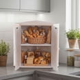 thumbnail image 2 of Costway Corner Bread Box. Bamboo Double Layer Breadbox Organizer with Adjustable Shelf, 2 of 9