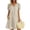 Khaki, variant on Women's Casual V-Neck Linen Short Sleeve Dress with Pockets