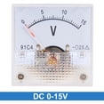 thumbnail image 2 of Unique Bargains DC 0-15V Analog Panel Voltage Gauge Volt Meter 91C4 2.5% Error, 2 of 5