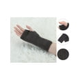 thumbnail image 2 of INSPIRE CHIC Unisex Stretchy Elastic Thumbhole Knitted Fingerless Gloves Dark Gray One Size, 2 of 6
