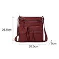 thumbnail image 3 of Bolso bandolera de PU Bolso de hombro femenino suave para mujer para el ocio diario (rojo vino), 3 of 6