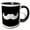 Black/White, variant on 3drose, White Mustache on Black - Ironic Hipster Moustache - Humorous - Fun - Whimsical - Silly - Funny, 11oz Two-tone Red Mug