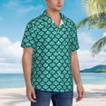 thumbnail image 2 of Lsque Aquamarine Glitter pattern Hawaiian Shirt for Men, Unisex Summer Beach Casual Short Sleeve Button Down Shirts-Medium, 2 of 9