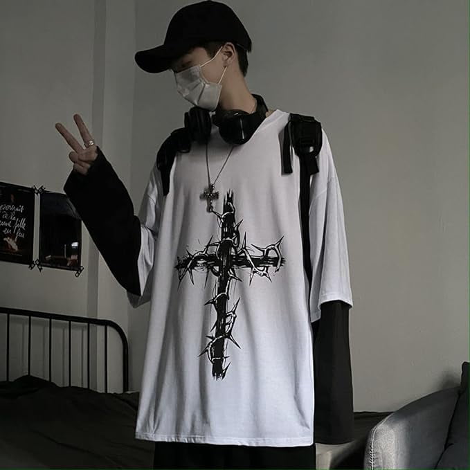 トップス Y's for men damaged long sleeve grunge Grunge long sleeve T-shirt