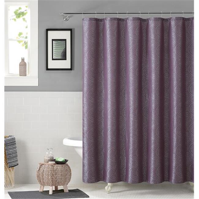 Luxury Home Solace Jacquard Shower Curtain Set, Plum 72 x 72 inch