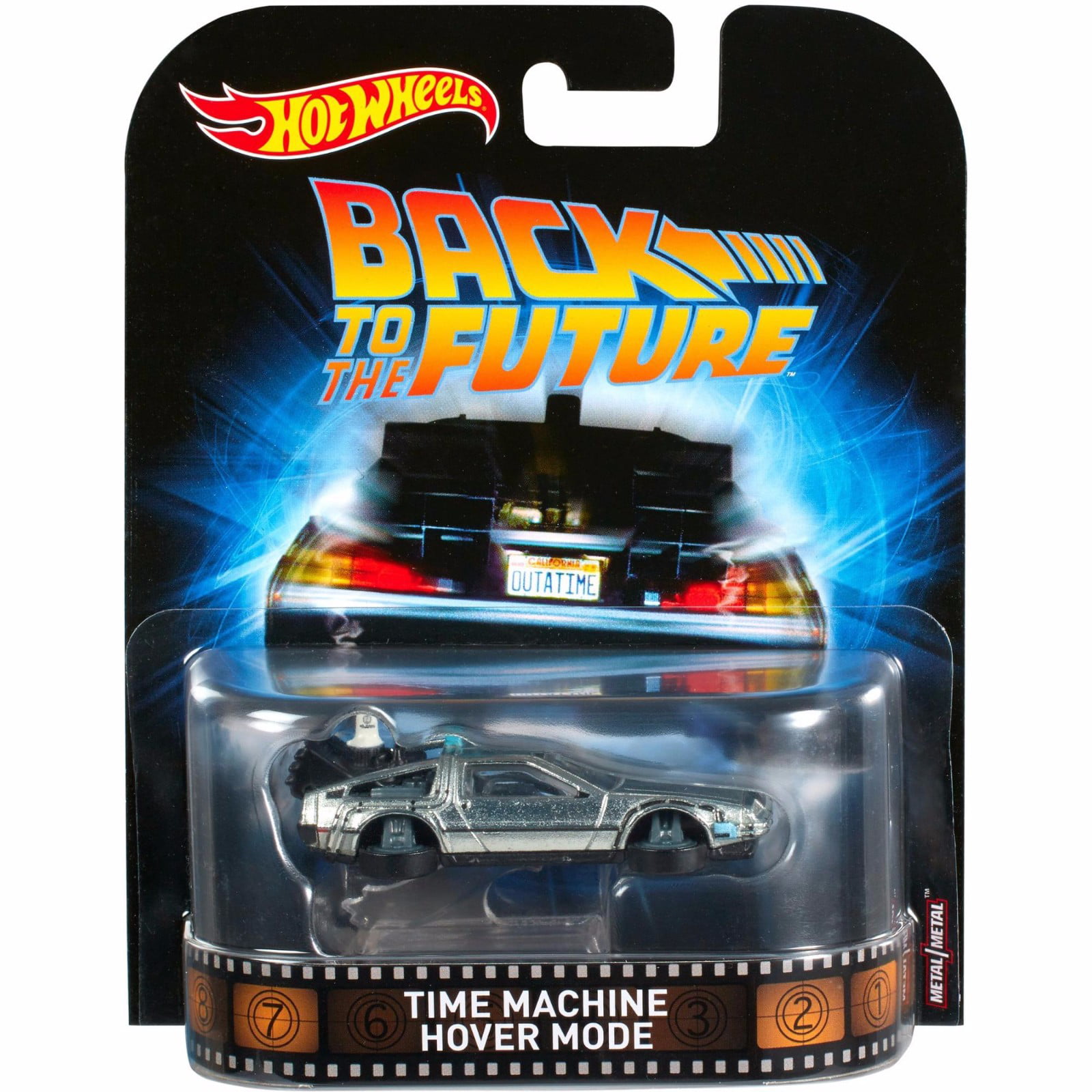 Back to the Future II Time Machine Hover Mode Hot Wheels 2017 Retro Series  1/64 Die Cast Vehicle