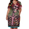 thumbnail image 3 of Vestido suelto con bolsillos y estampado psicodélico de músico de los años 60. Vestido de cóctel de noche para mujer. Vestido de noche para mujer. Vestidos de baile., 3 of 7