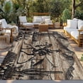 thumbnail image 2 of Brown Western Farmhouse Outdoor Rug for Patio/Deck/Porch, Non-Slip Large Area Rug 4 x 6 Ft, Vintage Cowboys Cactus Indoor Outdoor Rugs Washable Area Rugs, Reversible Camping Rug Carpet Runner, 2 of 8
