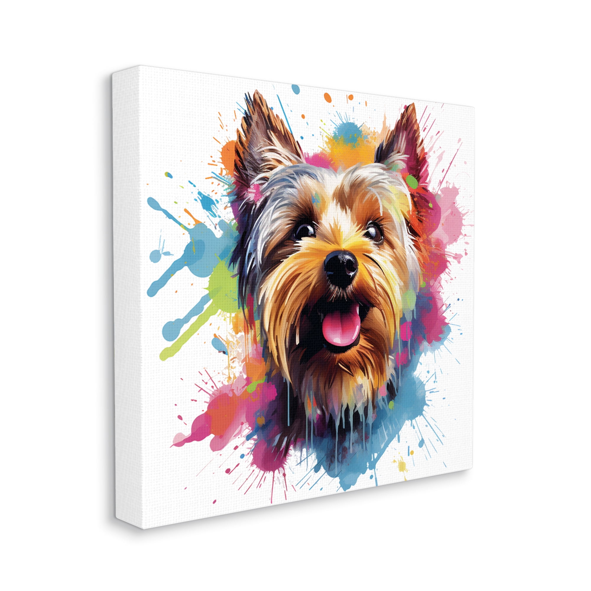 Stupell Industries Modern Yorkshire Splash Animals & Insects Painting Gallery Wrapped Canvas Art Print Wall Art, 24 x 24