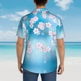 thumbnail image 6 of Pink Cherry Blossoms Hawaiian Shirts For Men, Summer Short-Sleeve Relaxed-Fit Button-Down Shirts Small, 6 of 9