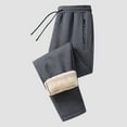 thumbnail image 2 of zaveiop Womens Clearance Warm Fleece Sweatpants Winter Comfy Warm Drawstring Elastic Waisted Staright Leg Lounge Pant with Zip Pockets (Grey, XXL), 2 of 7