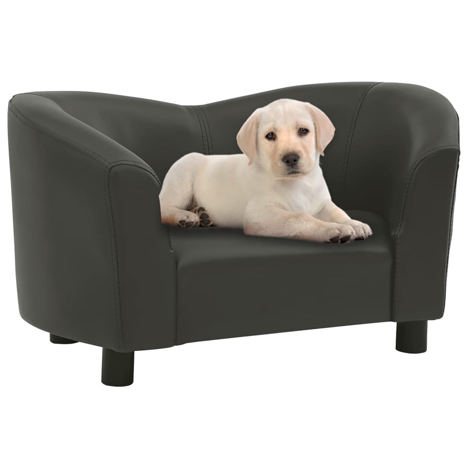 Pefilos 26.4" Dog Sofa Bed for Small Pets, Stylish Pet Sofa/Cat Couch for Furniture Faux Leather, Dark Gray Pefilos 26.4" Dog Sofa Bed for Small Pets, Stylish Pet Sofa/Cat Couch for Furniture Faux Leather, Dark Gray