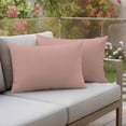 thumbnail image 4 of Lumbar Pillow Covers 12 x 20 Inches, Pink Pure Color Waterproof Throw Pillow Cover Set of 2, Aesthetics Contemporary Luxury Decorative Rectangle Cushion Covers for Patio/Tent/Couch/Garden, 4 of 8