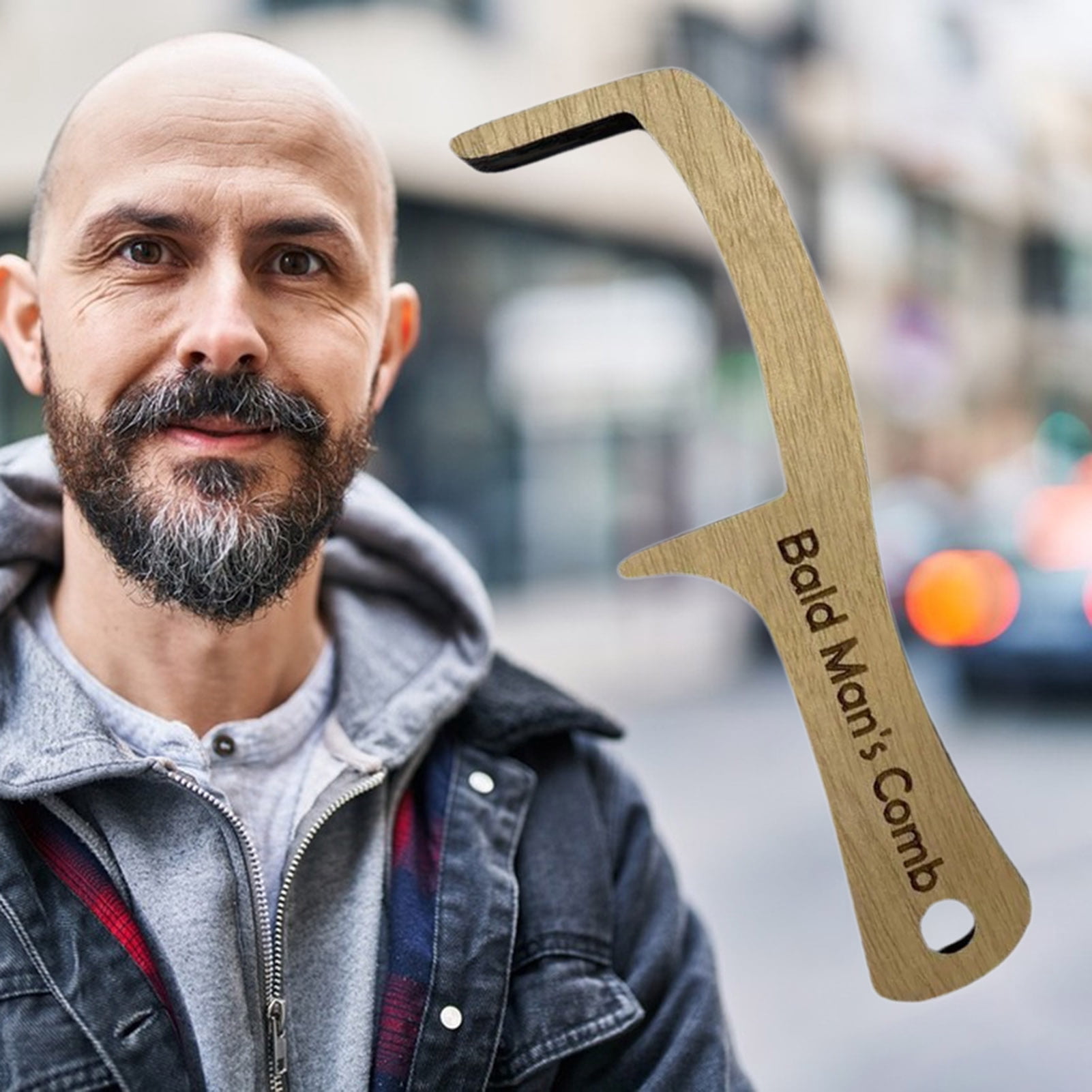 BALDMAN☯️ Amazon.com : Bald Man Comb Wood Hairless Combing Brush Bald Man