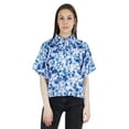 thumbnail image 1 of Moomaya WoMen's Printed Top Collar Neck Button-Down Shirt Short Sleeve Tunic, 1 of 8