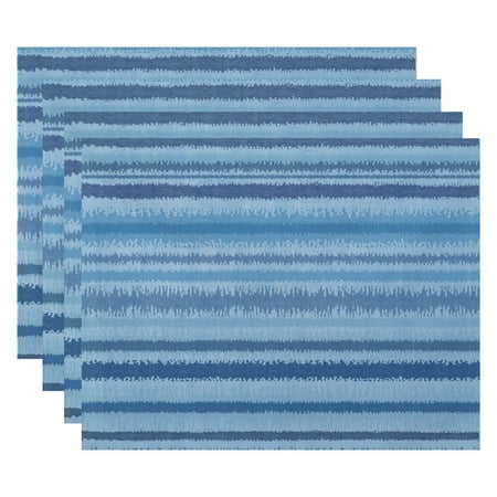 

Simply Daisy 18 x 14 Raya De Agua Stripe Print Placemat Set of 4