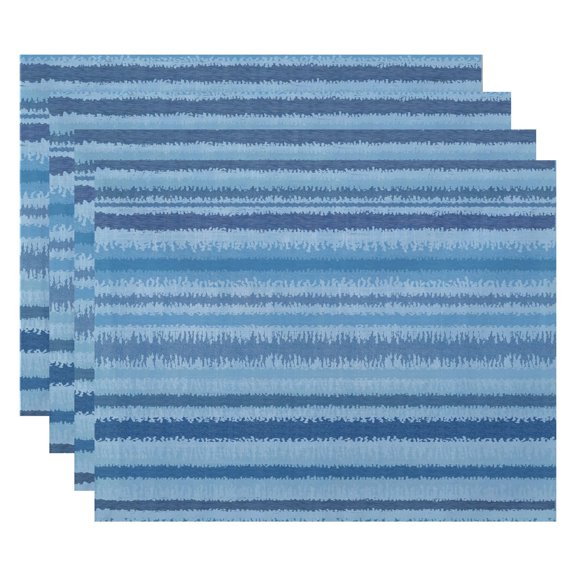 Simply Daisy 18" x 14" Raya De Agua Stripe Print Placemat, Set of 4