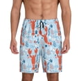 thumbnail image 1 of Bingfone Lobsters for Men's Short Pajama Pants, Elastic Waist Drawstring Summer Shorts-4X-Large, 1 of 6
