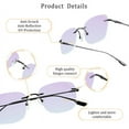 thumbnail image 3 of LifeArt Pure Titanium Frame Glasses/Blue Light Blocking Reading Glasses, Reduce Eyestrain, Stylish for Men and Women(Black,No Magnification), 3 of 5