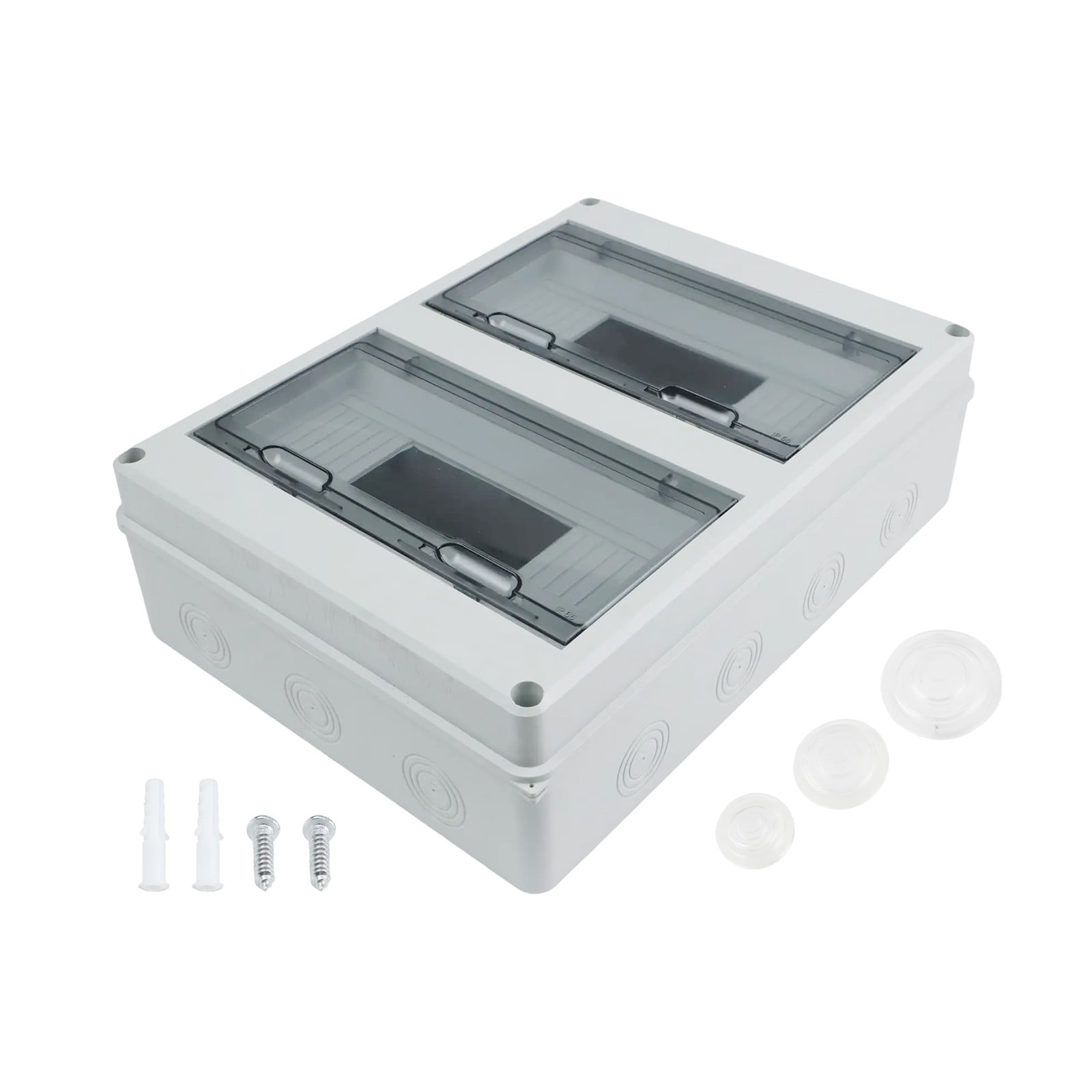 Surface-Mounted Junction Box 2 Rows 24 Circuits Plastic Outdoor Electrical Waterproof Distribution Box Switch Box