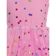 thumbnail image 6 of IBTOM CASTLE Kids Girls Princess Tulle Tutu Dress Flutter Sleeve Star Glitters Rainbow Birthday Party Pageant Summer Dresses 4-5 Years Pink Polka Dots, 6 of 8
