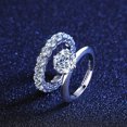 thumbnail image 3 of Anillo de diamantes Mosan S925 Anillo de plata combinado para mujer Anillo Europa y América Joyería para banquetes de bodas, 3 of 5