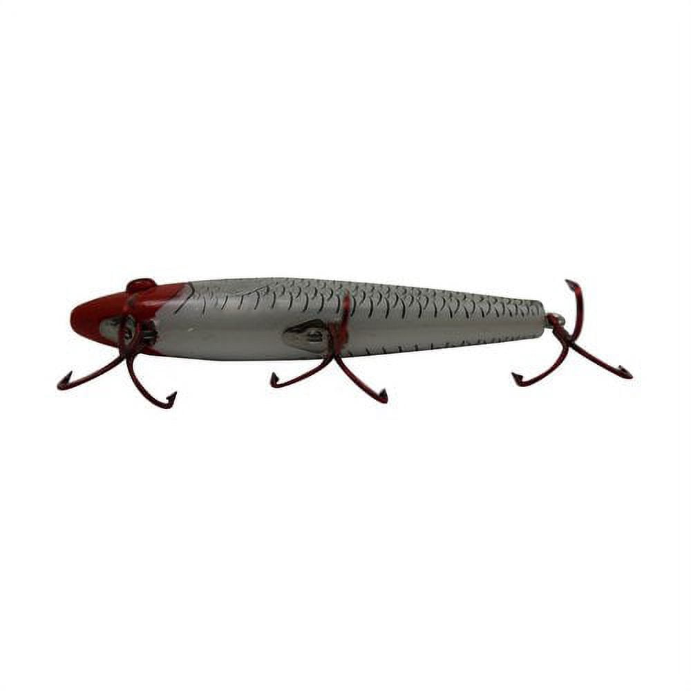 MirrOlure Floating Twitch Bait, Red Head & White, 8 oz