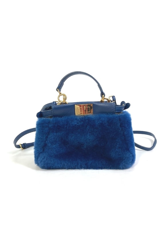 Pre-Owned FENDI Micro Peekaboo 2-Way Bag, Shoulder Bag/Handbag, Faux Fur/Leather,... (Good)