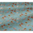 thumbnail image 4 of oneOone Cotton Jersey Sky Blue Fabric Flower & Leaves Watercolor Craft Project Decor Fabric Print By The Yard 58 Inche Wide, 4 of 4
