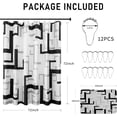 thumbnail image 2 of Shower Curtain for Bathroom,Black Grey White Modern Bathroom Shower Curtains,Textured Fabric Waterproof Shower Curtain Liner with 12 Hooks,Ma x 72 inch, 2 of 5