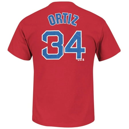 - David Ortiz Boston Red Sox MLB Majestic Men's Red Name & Number Player Jersey T-Shirt
