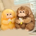 thumbnail image 4 of Fat Golden Monkey Figure Toy Soothing Sweet Hugging Doll Shower Gifts Golden Monkey Washable Doll for Toddler Kids, 4 of 9