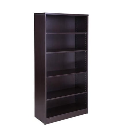 65.5 x 31 x 14 in. Bookcase, Mocha