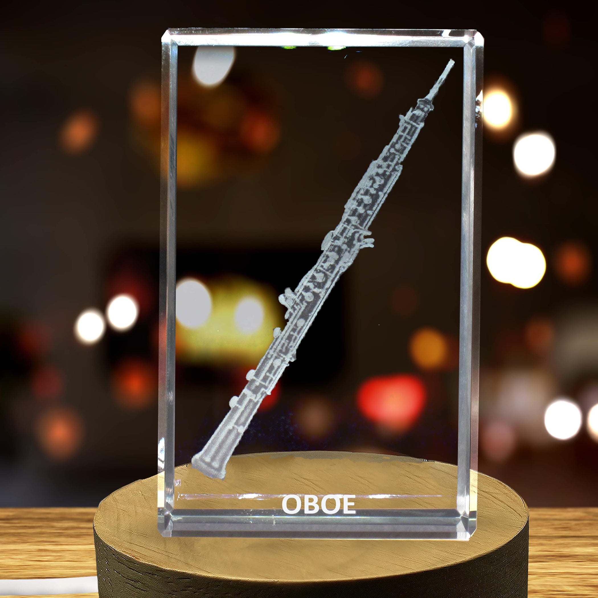 Oboe Flute 3D Engraved Crystal 3D Engraved Crystal Keepsake/Gift/Decor/Collectible/Souvenir