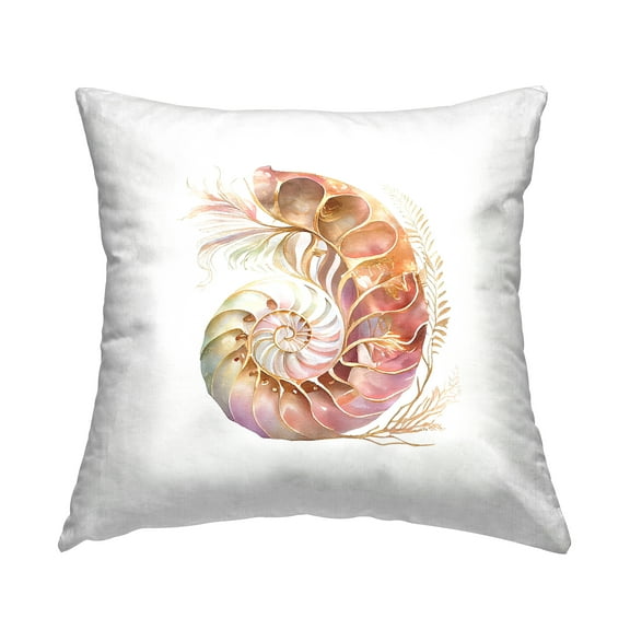 Stupell Industries Abstract Nautilus Spiral Decorative Printed Throw Pillow, 18 x 18