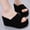 Black, variant on Women's Minimalist Single Strap Wedge Heel Slides, Open Toe Platform Mule Sandals, Trendy Summer Footwear for Vacation, Date Black 40