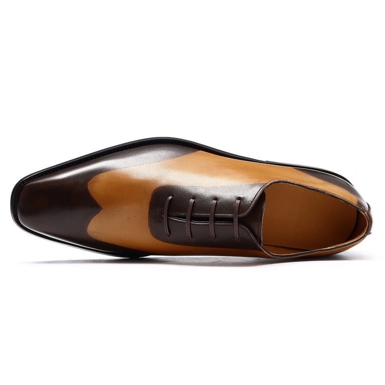 modern mens brown dress shoes Handmade Men Brown Shaded Slip on Shoes, Men Brown Formal Dress Shoes