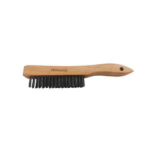Forney 13-3/4 In Curved Wood Handle Wire Brush With Carbon Steel Bristles 70504 for sale online 