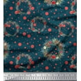 thumbnail image 1 of Soimoi Tissu en Poly Georgette Bleu Couronne & Points Imprimés au Mètre 42 Pouces de Large, 1 of 5