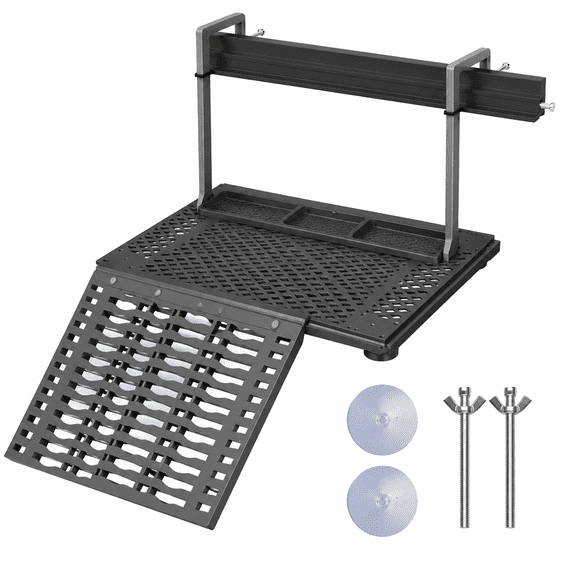 Hanging Turtle Basking Platform for 30-Gallon Aquariums with Feeding Tray and Stainless Steel Hooks
