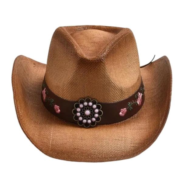 Sombrero de vaquero occidental, gorra de ala ancha, accesorio de disfraz versátil, gorra de jazz para rosa