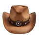 thumbnail image 1 of Sombrero de vaquero occidental, gorra de ala ancha, accesorio de disfraz versátil, gorra de jazz para rosa, 1 of 9