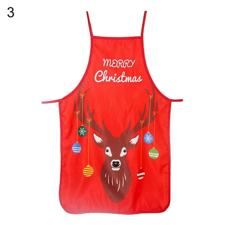 

Shulemin Washable Apron Fabric Decorative Sleeveless Christmas Cooking Apron for Christmas