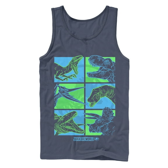 Men's Jurassic World: Fallen Kingdom Dino Bingo  Tank Top Navy Blue X Large